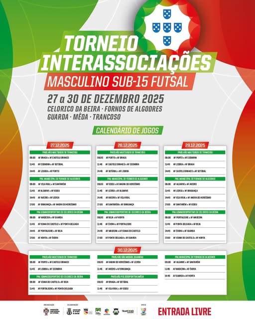 Seleção Distrital Sub-15 Futsal AFC disputa o TIA de 27 a 30 de dezembro